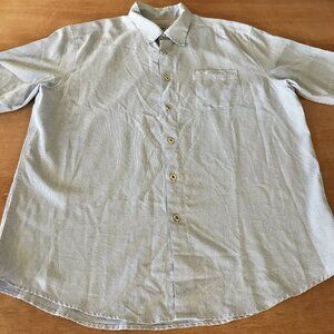 Quicksilver Custom Fit Shirt Men XXL Gray Plaid Button Up Pocket Short Sleeve
